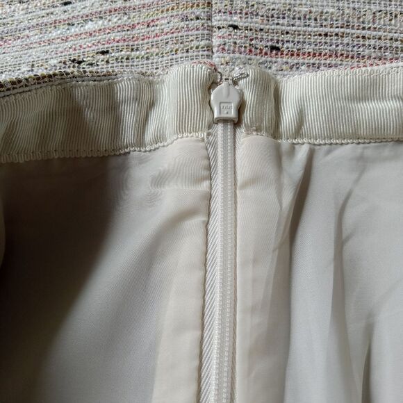 J.Crew Beige & Metallic Thread Inverted Pleat Mini Length Skirt Women's Size 2 - Picture 8 of 12